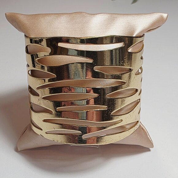 Gold Tone Cutout Cuff Bracelet - Picture 3 of 6